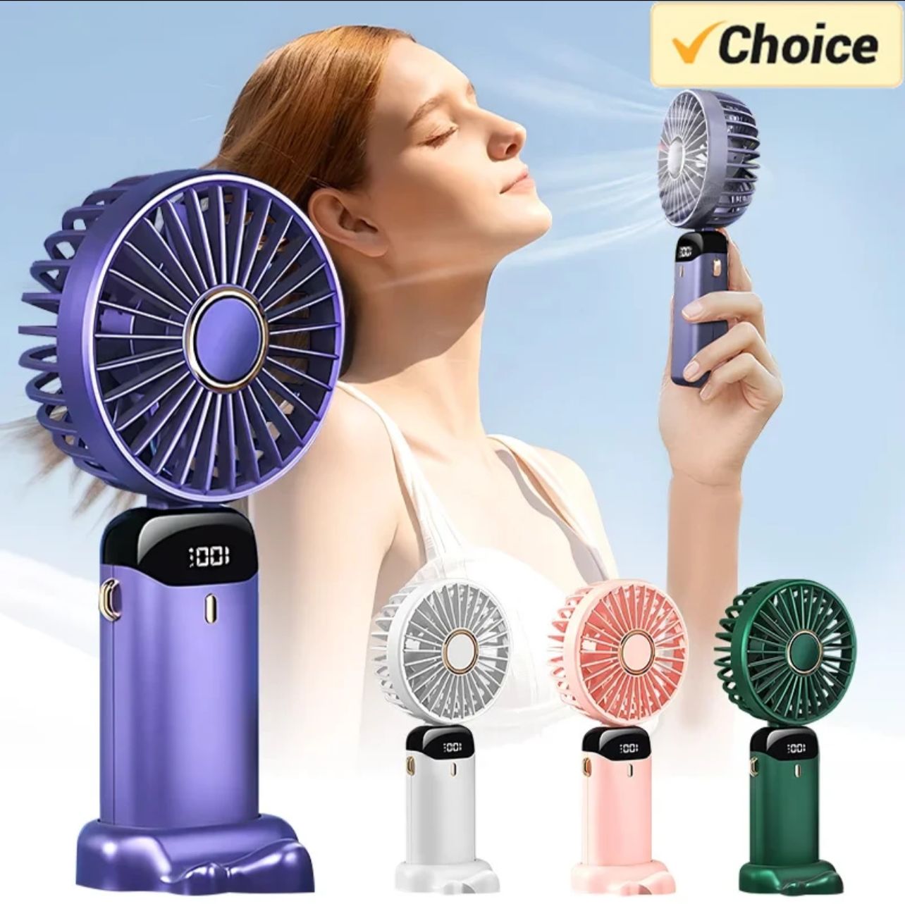 Portable Handy Cooling Fan With Led Display