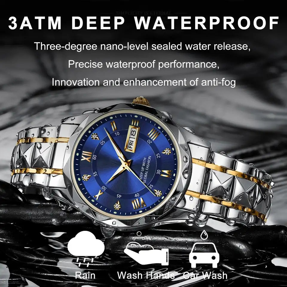 Branded Stainless Steel Business Quartz Watch