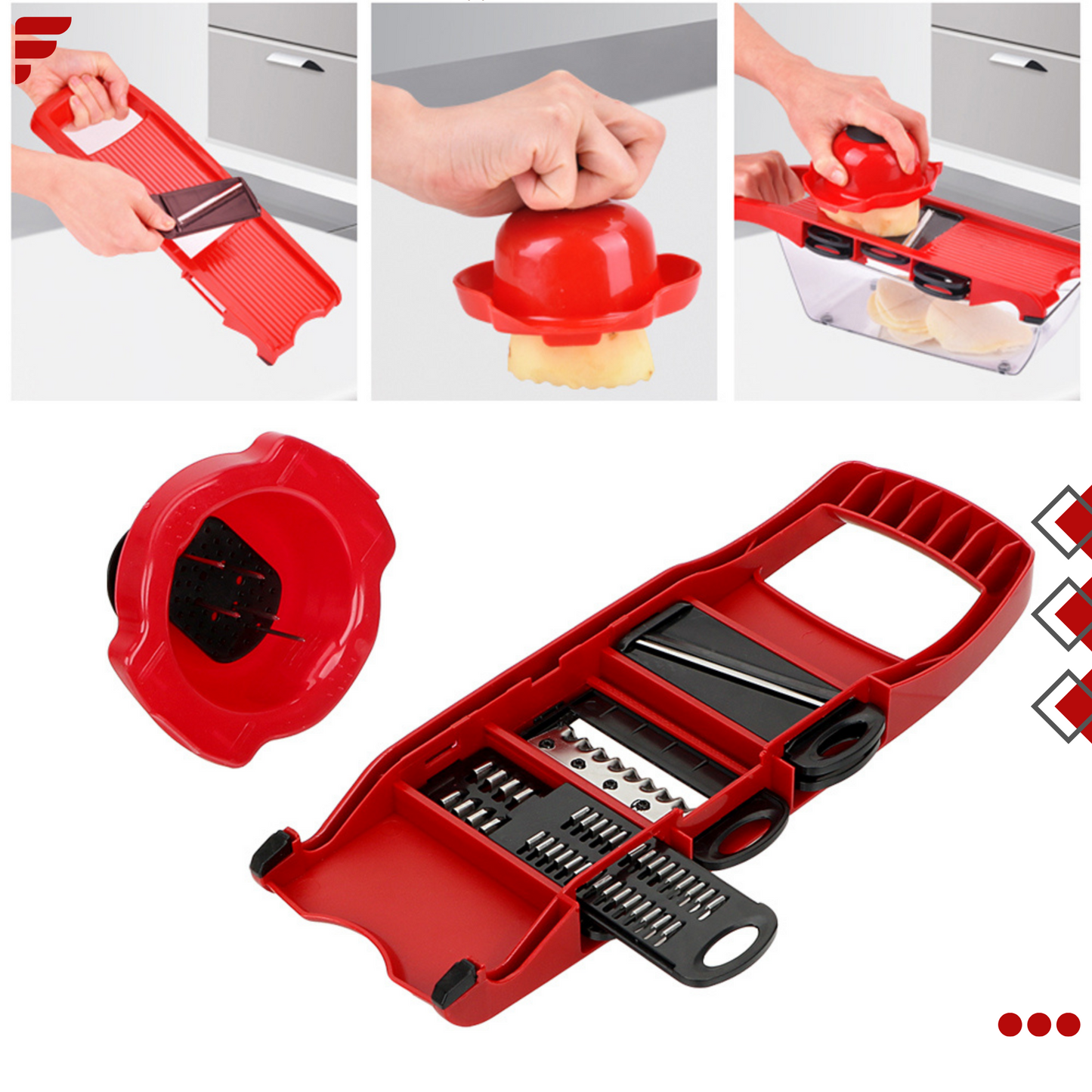 10 In 1 Stainless Steel Multifunctional Vegetable Slicer Cutter
