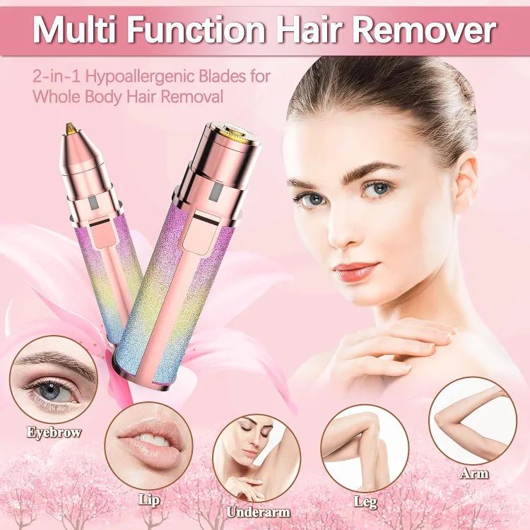 Rechargeable 2 in 1 Facial Hair Remover | Eyebrow Trimmer and Shaver