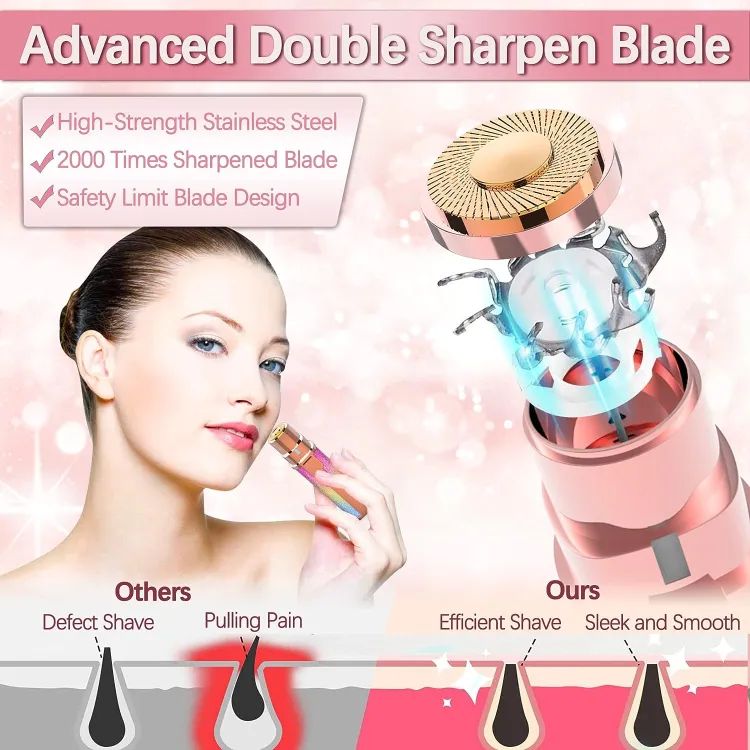Rechargeable 2 in 1 Facial Hair Remover | Eyebrow Trimmer and Shaver